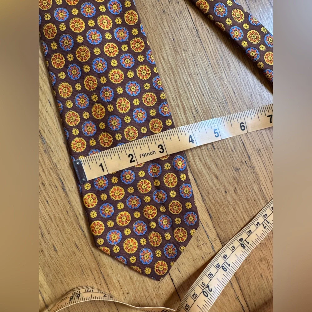 60s Vintage Mandala Print Silk Tie by Moorlane